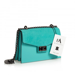 Geanta dama de umar din piele naturala DiAmanti Asti Turchese